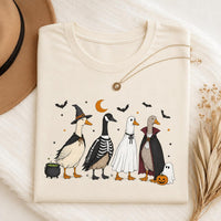 Trick or Treat Ducks Shirt, Spooky Season Goose Tee, Retro Monster Duck Graphic, Halloween Party Tee, Cute Holiday Gift for Duck Lover
