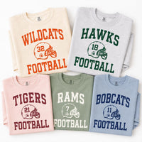 Personalized Football Team Name Shirt, Custom Team Name Tee, Vintage School Spirit Top, Football Mom Game Day Outfit, Sports Mom Gift