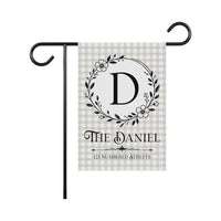 Custom Family Monogram Garden Flag, 12x18 Double Sided Yard Flag, Family Last Name Sign, Custom Address Porch Decor, Housewarming Gift