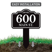 Custom Yard Address Metal Sign, Personalized House Number Aluminum Sign, Lawn Address Stake, Driveway Number Marker, New Home Gift