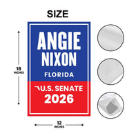 Angie Nixon For Florida Senate 2026 Garden Flag, Double Sided, 2026 Senate Flag, Republic, Elections Flag, Race Red White & Blue Flag