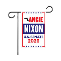 Angie Nixon For Florida Senate 2026 Garden Flag, Double Sided, 2026 Senate Flag, Republic, Elections Flag, Race Red White & Blue Flag