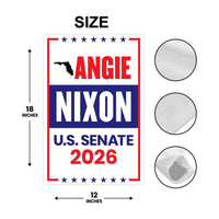 Angie Nixon For Florida Senate 2026 Garden Flag, Double Sided, 2026 Senate Flag, Republic, Elections Flag, Race Red White & Blue Flag