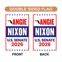 Angie Nixon For Florida Senate 2026 Garden Flag, Double Sided, 2026 Senate Flag, Republic, Elections Flag, Race Red White & Blue Flag