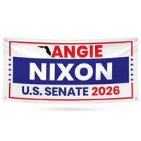 Angie Nixon For Florida U.S. Senate Banner Sign, 13 oz Waterproof US Senate Election 2026 Vinyl Banner With Metal Grommets