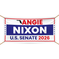 Angie Nixon For Florida U.S. Senate Banner Sign, 13 oz Waterproof US Senate Election 2026 Vinyl Banner With Metal Grommets