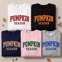 Custom Pumpkin Season Puff Print Sweatshirt, Personalized Fall Tee, 3D Raised Autumn Shirt, Statement Puff Shirt, Just Because Gift