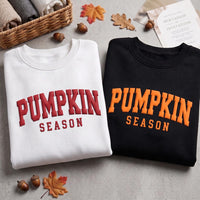 Custom Pumpkin Season Puff Print Sweatshirt, Personalized Fall Tee, 3D Raised Autumn Shirt, Statement Puff Shirt, Just Because Gift