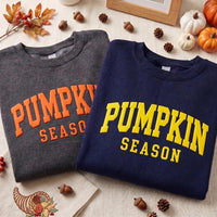 Custom Pumpkin Season Puff Print Sweatshirt, Personalized Fall Tee, 3D Raised Autumn Shirt, Statement Puff Shirt, Just Because Gift