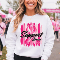 Breast Cancer Awareness Sweatshirt, Pink Ribbon Support Squad Crewneck, October Awareness Pullover, Pink Out Team Outfit, Gift for Her