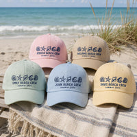 Custom Beach Vacation Embroidered Hat, Personalized Beach Crew Name Cap, Matching Family Cap, Summer Trip Hat, Family Matching Gift