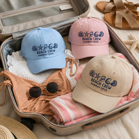 Custom Beach Vacation Embroidered Hat, Personalized Beach Crew Name Cap, Matching Family Cap, Summer Trip Hat, Family Matching Gift