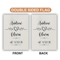 Personalized Newlywed Garden Flag, 12x18 Double Sided Porch Decor, Family Established Flag, Engagement Wedding Yard Decor, Wedding Gif
