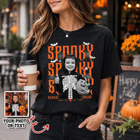Personalized Spooky Halloween Photo Shirt, Custom Family Portrait Tee, Halloween Party Tee, Spooky Season Family Outfit, Holiday Gift