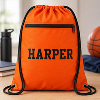 Personalized Kids Drawstring Backpack, Custom Name School Cinch Bag, Gym Sports Sack, Student Personalized Bag, Back to School Gift