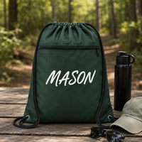 Personalized Kids Drawstring Backpack, Custom Name School Cinch Bag, Gym Sports Sack, Student Personalized Bag, Back to School Gift