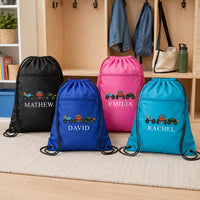 Personalized Kids Drawstring Backpack, Custom Name School Cinch Bag, Gym Sports Sack, Student Personalized Bag, Back to School Gift