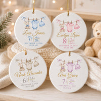 Personalized New Baby Ceramic Ornament, Birth Stats Baby Keepsake Ornament, First Christmas, Birth Announcement Gift, New Parent Gift