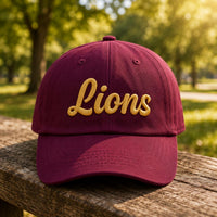 Personalized Team Embroidered Hat, Custom Team Name Baseball Cap, Adjustable Cotton Cap, College Game Day Hat for Women, Game Day Gift