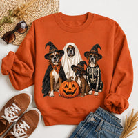 Boxer Halloween Shirt, Dog Mom Graphic Tee, Spooky Ghost Pumpkin Sweatshirt, Dog Breed Apparel, Halloween Pet Mom Gift