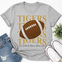 Custom Football Mom Shirt, Personalized Team Name Number Tee, Sparkle Game Day School Spirit Top, Football Season Shirt, Sports Mom Gift