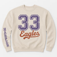 Personalized Sports Number Sweatshirt, Custom Mascot Game Day Hoodie, Player Name Shirt, College Football Fan, Athlete Gift, Front Sleeve
