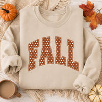 Retro Polka Dot Fall Sweatshirt for Women, Vintage Autumn Graphic Tee, Cute Thanksgiving T Shirt, Cozy Season Outfit, Holiday Gift for Her