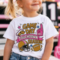 Girls Football Game Day Graphic Shirt, Toddler Touchdown Season Tee, Baby Sports Bodysuit, Pink Football Fan Outfit, Gift for Athlete