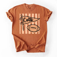 Personalized Football Mascot Shirt, Custom Team Name Tee, Pennant School Spirit Tee, Football Mom Teacher Cheer Student, Custom Team Gift