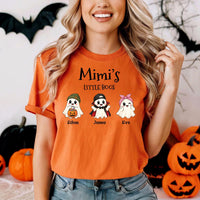 Personalized Grandma Halloween Shirt, Custom Grandkids Names Tee, Mimi Nana Gigi Little Boos Top, Cute Ghost Family Tee, Gift for Grandma