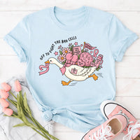 Personalized Breast Cancer Goose Shirt, Custom Name Pink Ribbon Tee, Off to Fight the Bad Cells, Cute Awareness Shirt, Gift for Survivor