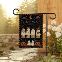 Personalized Family Halloween Garden Flag, 12x18 Double Sided Yard Flag, Spooky Porch Decor, Custom Ghost Family Names, Halloween Gift