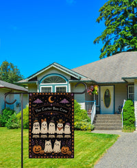 Personalized Family Halloween Garden Flag, 12x18 Double Sided Yard Flag, Spooky Porch Decor, Custom Ghost Family Names, Halloween Gift