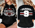 Personalized Football Mom Shirt, Custom Team Name and Player Number Tee, High School Game Day Shirt, Football Cheer Fan Top, Front Back