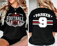 Personalized Football Mom Shirt, Custom Team Name and Player Number Tee, High School Game Day Shirt, Football Cheer Fan Top, Front Back