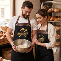 Personalized Embroidered Apron, Custom Name Cooking Apron, Monogram Kitchen Apron with Leather Trim, Custom Name Apron, Housewarming Gift