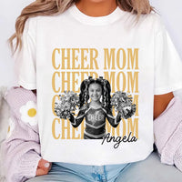 Personalized Cheer Mom Photo Shirt, Custom Senior Cheer Photo Tee, Retro Childhood Picture Top, Class of 2026 Outfit, Sports Mom Gift