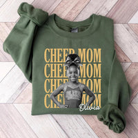 Personalized Cheer Mom Photo Shirt, Custom Senior Cheer Photo Tee, Retro Childhood Picture Top, Class of 2026 Outfit, Sports Mom Gift
