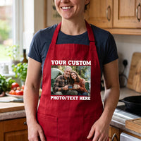 Personalized Photo Apron, Custom Picture Cooking Apron, Kitchen Apron with Pockets, Custom Text Chef Apron, Christmas Gift for Him or Her