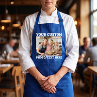 Personalized Photo Apron, Custom Picture Cooking Apron, Kitchen Apron with Pockets, Custom Text Chef Apron, Christmas Gift for Him or Her