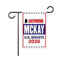 Raymond Mckay For Rhode Island Senate 2026 Garden Flag, Double Sided, 2026 Senate Flag, Elections Flag, Race Red White & Blue Flag