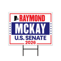 Raymond Mckay For Rhode Island Senate 2026 Yard Sign, Corrugated Plastic Senate Elections, Race Red White Blue Yard Sign with Metal H-Stake