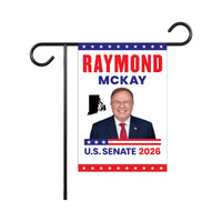 Raymond Mckay For Rhode Island Senate 2026 Garden Flag, Double Sided, 2026 Senate Flag, Elections Flag, Race Red White & Blue Flag
