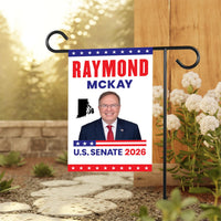 Raymond Mckay For Rhode Island Senate 2026 Garden Flag, Double Sided, 2026 Senate Flag, Elections Flag, Race Red White & Blue Flag
