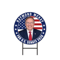 Raymond Mckay For Rhode Island Senate 2026 Yard Sign, Corrugated Plastic Senate Elections, Race Red White Blue Yard Sign with Metal H-Stake