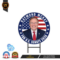 Raymond Mckay For Rhode Island Senate 2026 Yard Sign, Corrugated Plastic Senate Elections, Race Red White Blue Yard Sign with Metal H-Stake