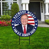 Raymond Mckay For Rhode Island Senate 2026 Yard Sign, Corrugated Plastic Senate Elections, Race Red White Blue Yard Sign with Metal H-Stake