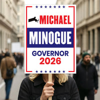 Michael Minogue For Massachusetts Governor 2026 Election Sign, Political Campaign Sign, Democrate, Governor Election 2026 Race Poster Sign