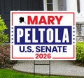 Mary Peltola For Alaska Senate 2026 Yard Sign, Corrugated Plastic Senate Elections Race Red White & Blue Yard Sign with Metal H-Stake