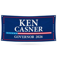 Ken Casner For Wyoming U.S. Governor Banner Sign, 13 oz Waterproof US Governor Election 2026 Vinyl Banner With Metal Grommets